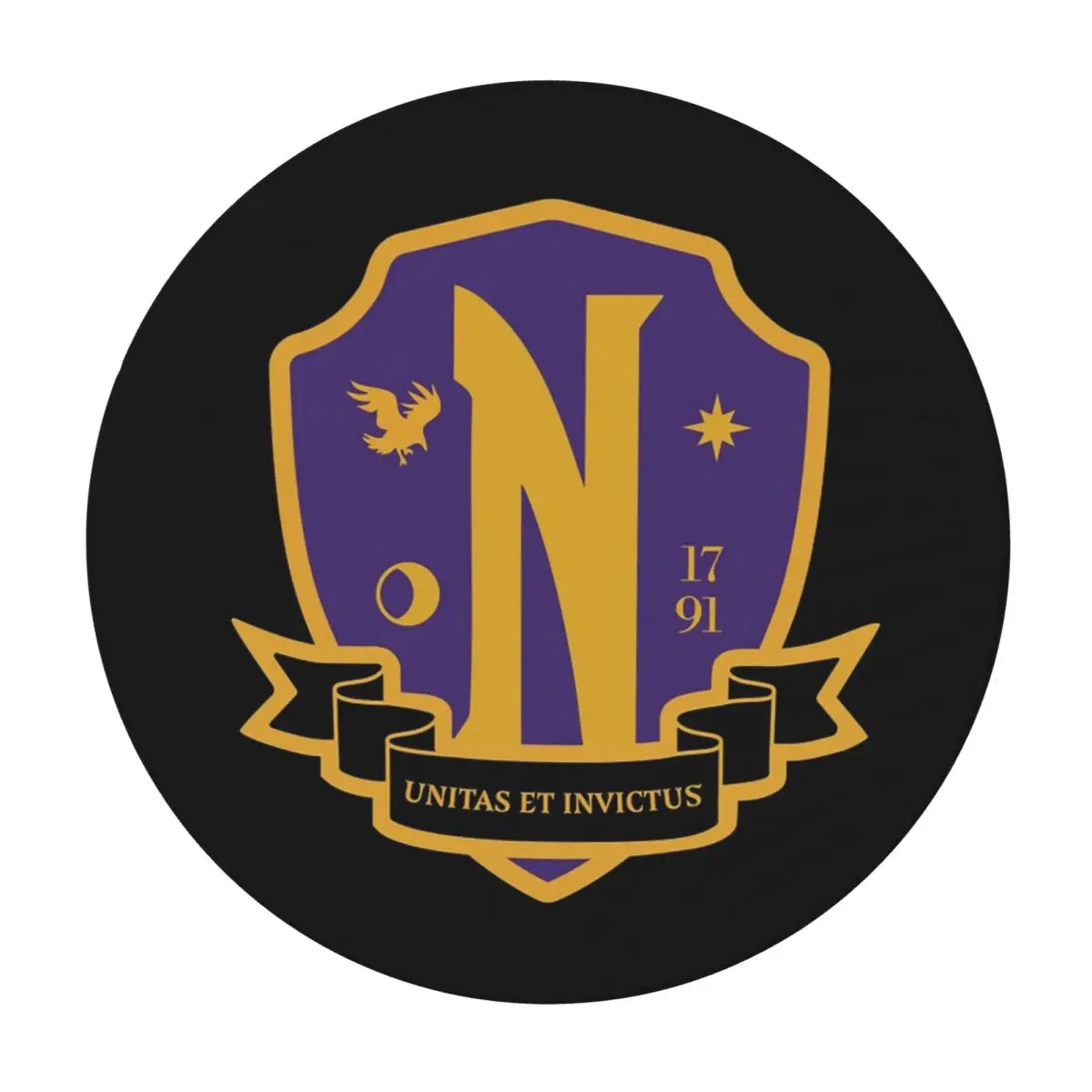 Nevermore Academy Crest (clean) Waterproof Round Tablecloth Oilproof Table Cloth for Kitchen Events Dining Table Cover