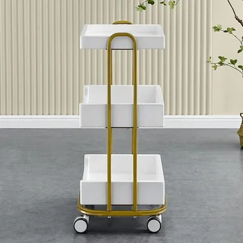 Trolley Beauty Salon Cosmetic Helper Barber Manicure Support Cart Auxiliary Car With Wheels Furniture Equipment Hairdressing
