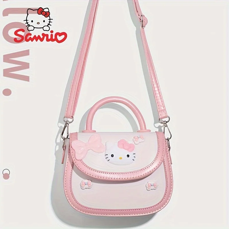 Sanrio Hello Kitty Kawaii Single Shoulder Diagonal Cross Bags Fashion Girl Heart Honey Girl Style Pink Minimalist Crossbody Bag