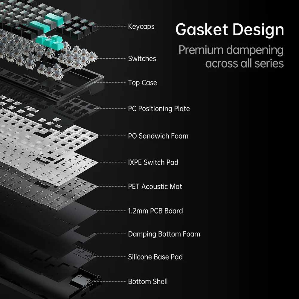 لوحة مفاتيح ميكانيكية Machenike KG87 ثلاثية الوضع 8000 مللي أمبير في الساعة بلوتوث لوحات مفاتيح الألعاب اللاسلكية Kailh Switch Gasket RGB #4