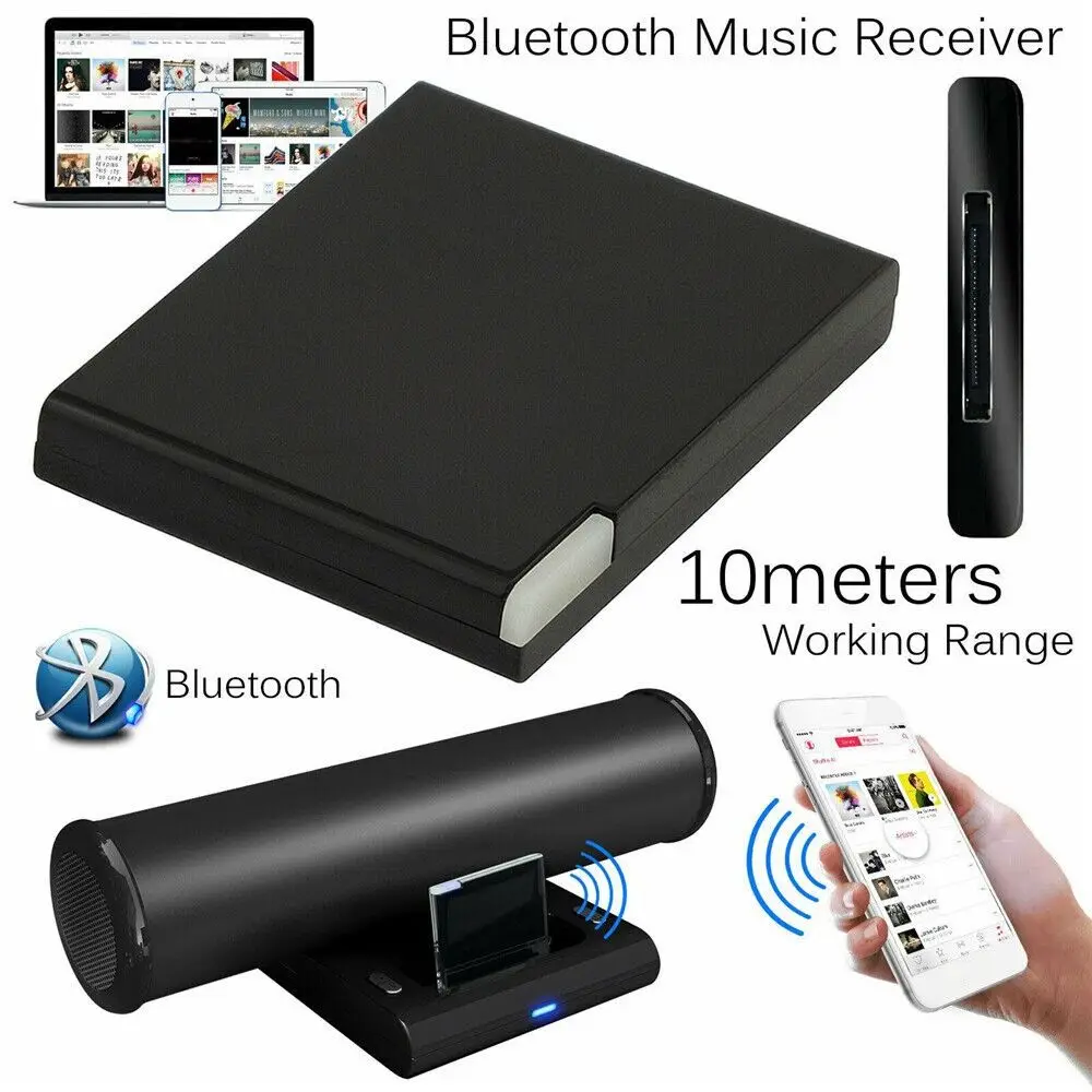 30 Pin Bluetooth-compatible 5.0 Audio Receiver Stero Wireless Music Adapter A2DP For iPod/iPhone Speaker Sound Dock 2023