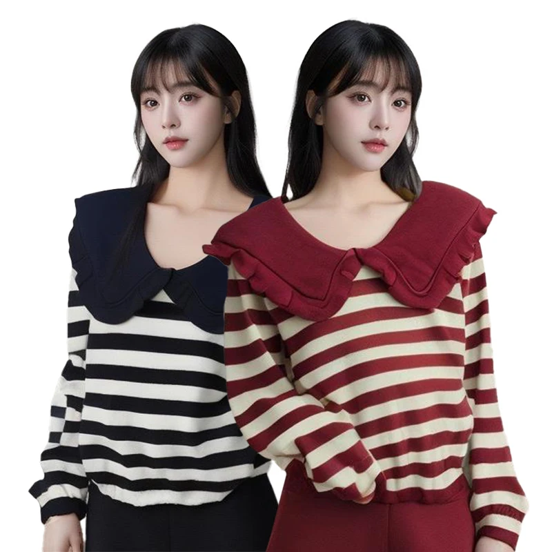 

Sweater Women Long Sleeves Pullover Knitted Sweaters Loose Cardigan Warm Winter Long Tops Drop Casual Striped Knitted Tops