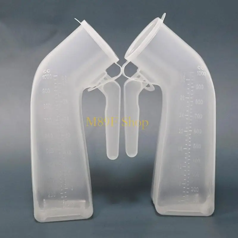 M89F Male Urinals 1000mL Urine Bottle Urinal Portable Urinal with Lid for Home Hospital Camp Truck Car Travel Pee Bottle