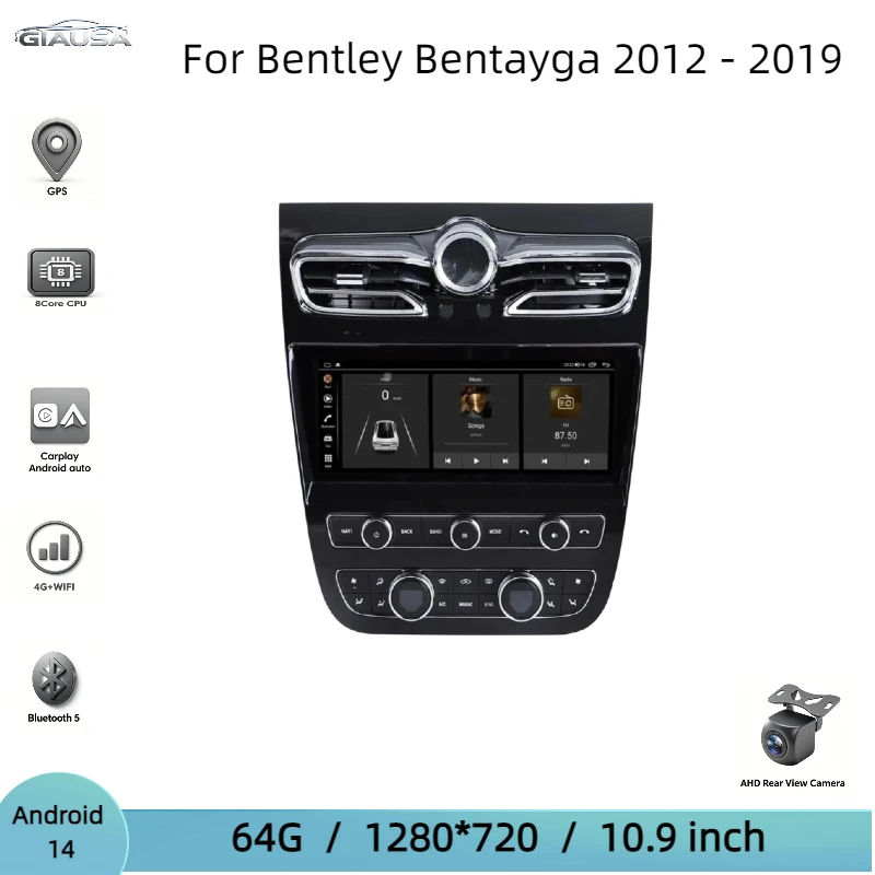 10.9  Android 14 For Bentley Flying Spur Continental GT 2005-2019 Qualcomm Android Auto Car Radio Multimedia Head Unit Display