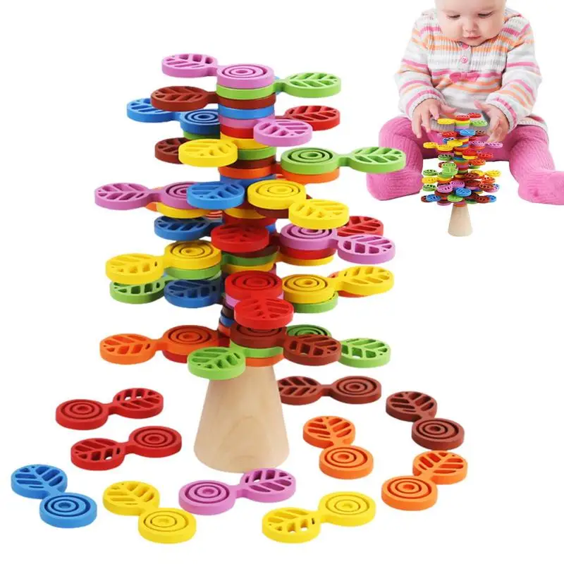 Frog Balance Game Colorful Creative Stacking Blocks Preschool Toys Balance Blocks For Kids Wooden Stacking Stones For Exercise