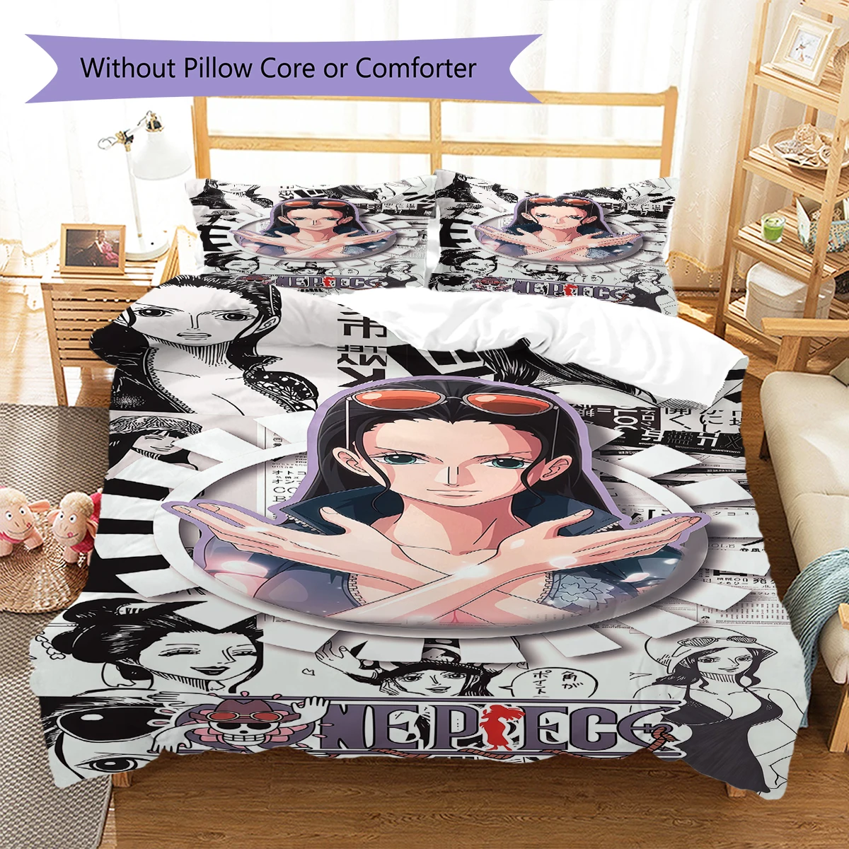 Nico Robin 3pcs Duvet Cover Set, Digital Print Bedding, No Core, Children's Birthday Gift -HYQ38