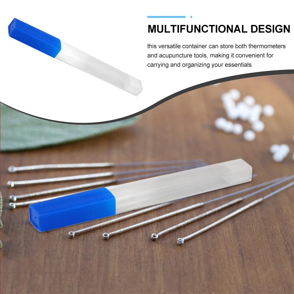 

Thermometer Storage tube Protect Carrier Thermometer Acupuncture storage cylinder Tube multiuse Thermometer Container with Lid