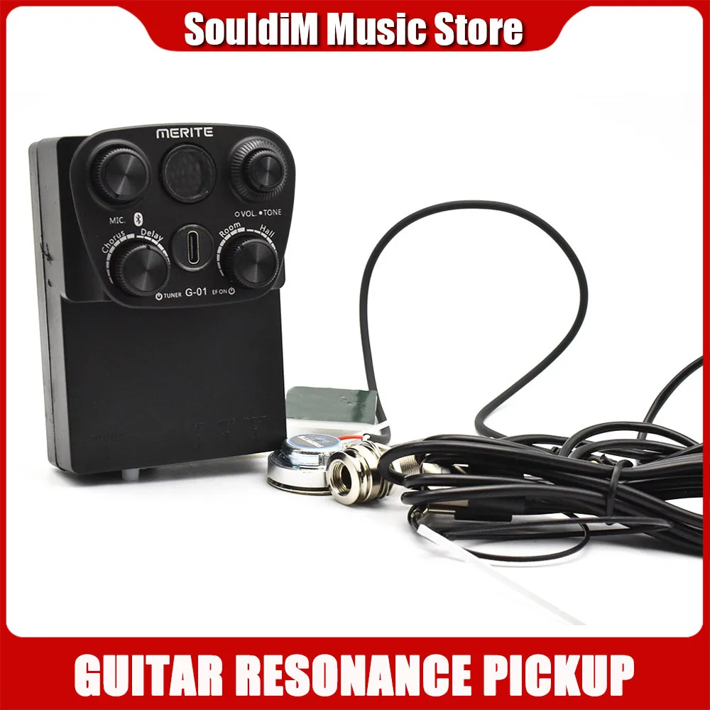 

G10 Guitar Resonance Pickup with & Microphone Built-in Reverb Chorus Delay Effect Acoustic Guitar Pickup