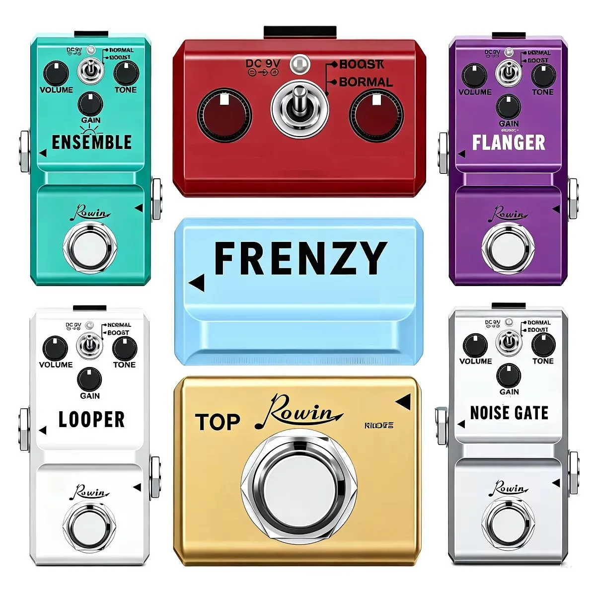 Rowin Nano Pedal Guitar Tube Drive Flanger Noise Gate Distiotion Analog Blues Overdrive Fuzz Looper Compressor Chorus Ensemble