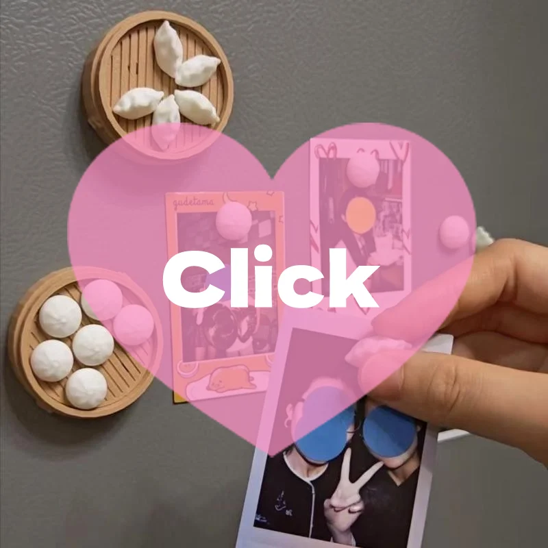 3D Mini Steamer Bun Dumpling Creative Fridge Magnet Kitchen Home Decoration Magnetic Sticker Note Holder DIY Label For Gift