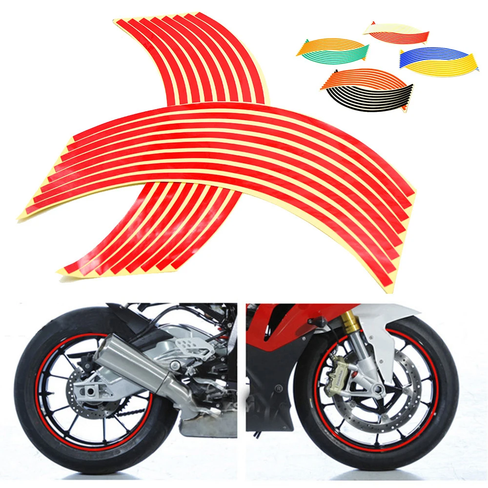 

Motorcycle Wheel Sticker Reflective Decals Rim Tape Car/bicycle For Yamaha YBR 125 YZF R1 R3 R6 R125 R25 TTR RSZ CBR600 YZF600