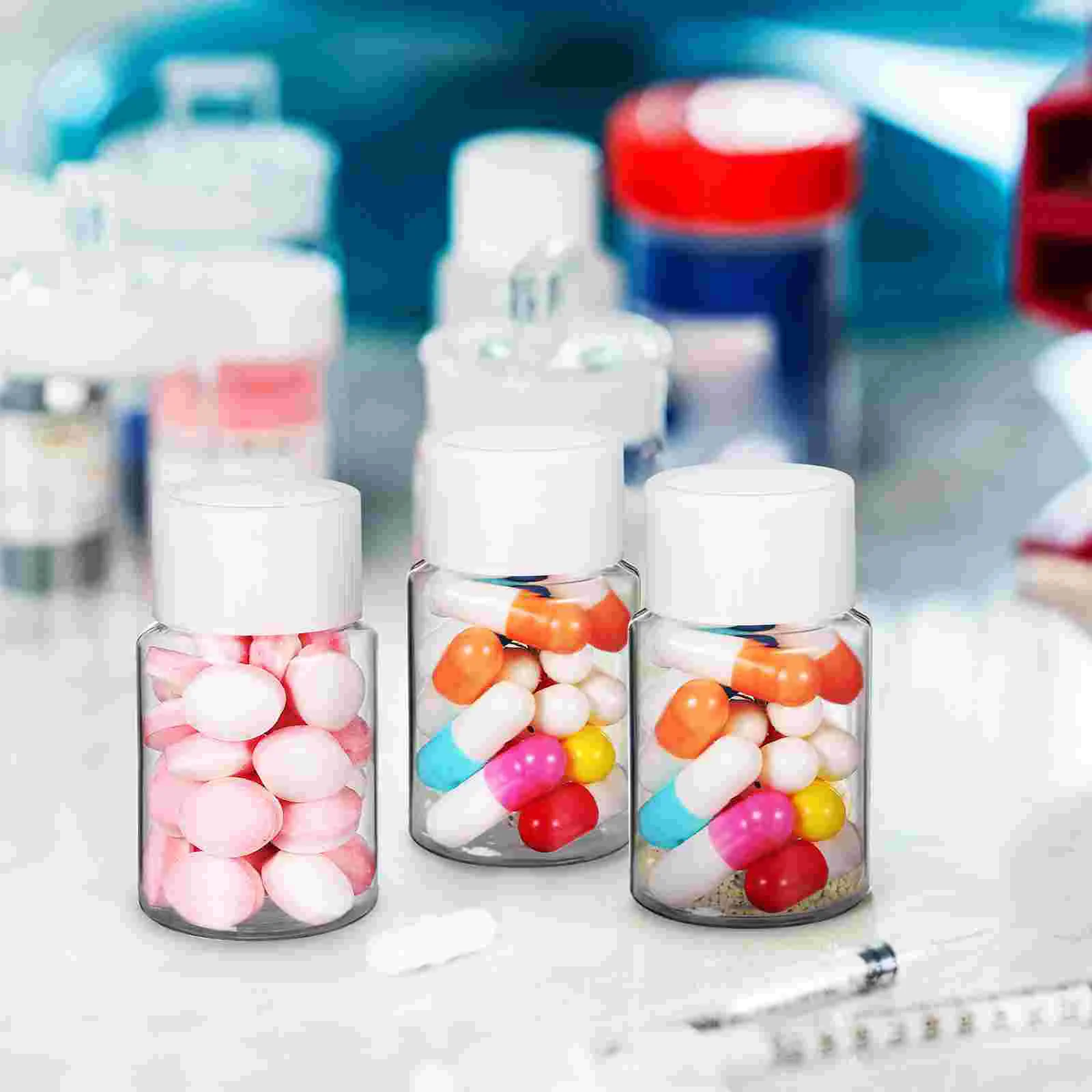 20 Pcs 30ml Small Plastic with Caps Reusable The Pet Liquid Travel Size