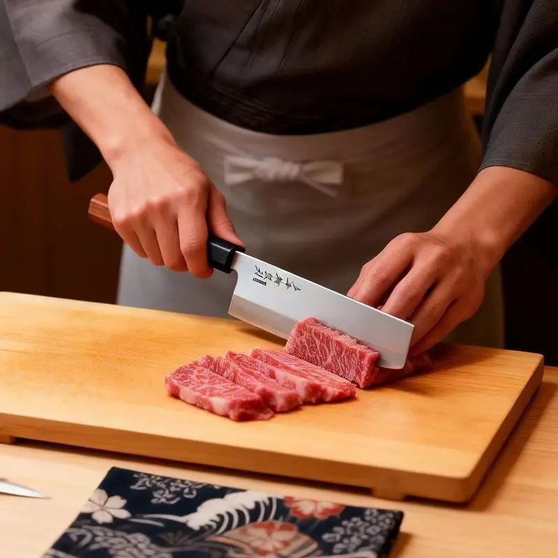 7.5 Inch Petty Knife Stainless  Steel Blade Nakiri Chef Cleaver Meat Slicing Vegetables Japanese Kitchen Knife Wood Handle