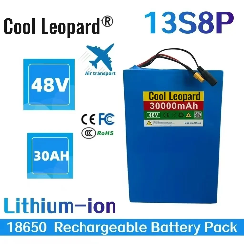 

2025 New Rechargeable lithium-ion battery pack 48V 30000mAh 13S8P 18650 for electric scooters bicycles customizable plug