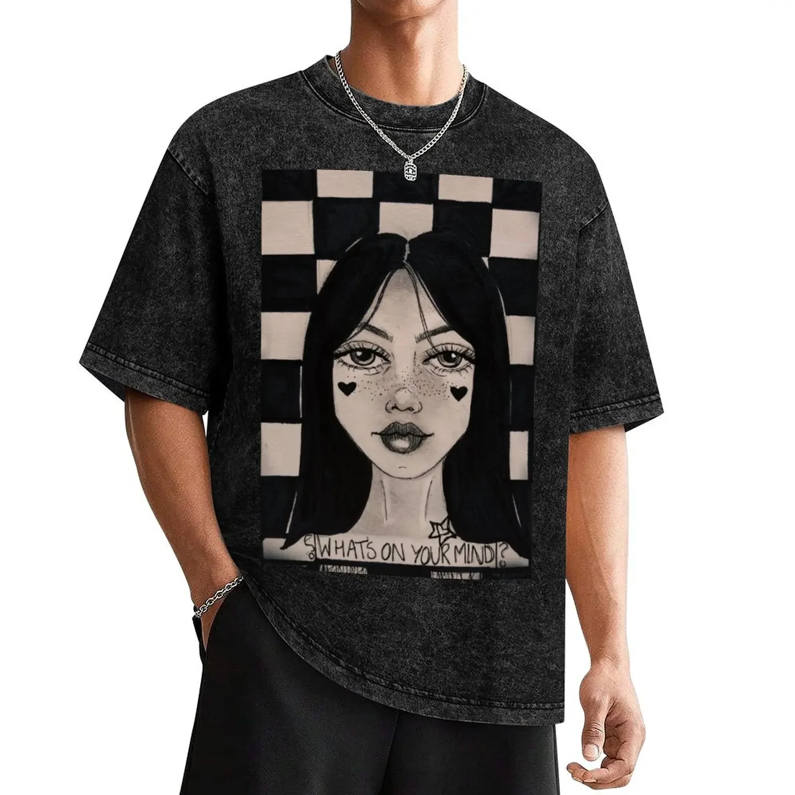 Checkerboard Girl T-Shirt graphics graphic tee shirt shirts men