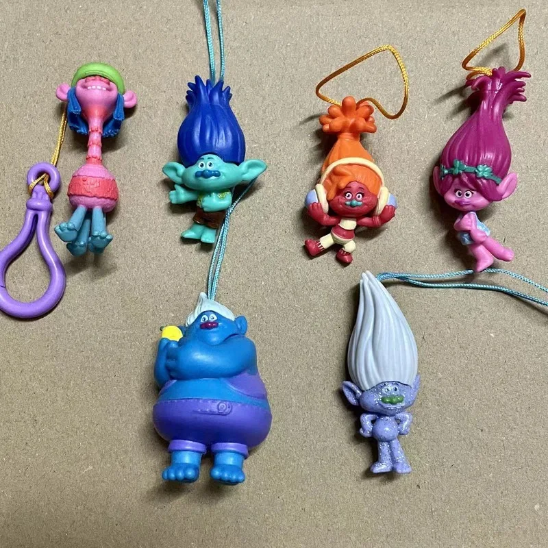 Trolls Poppy Biggie Guy Diamond DJ Suki Creative Cute Cartoon Doll Keychain Personalized Anime Movie Character Backpack Pendant