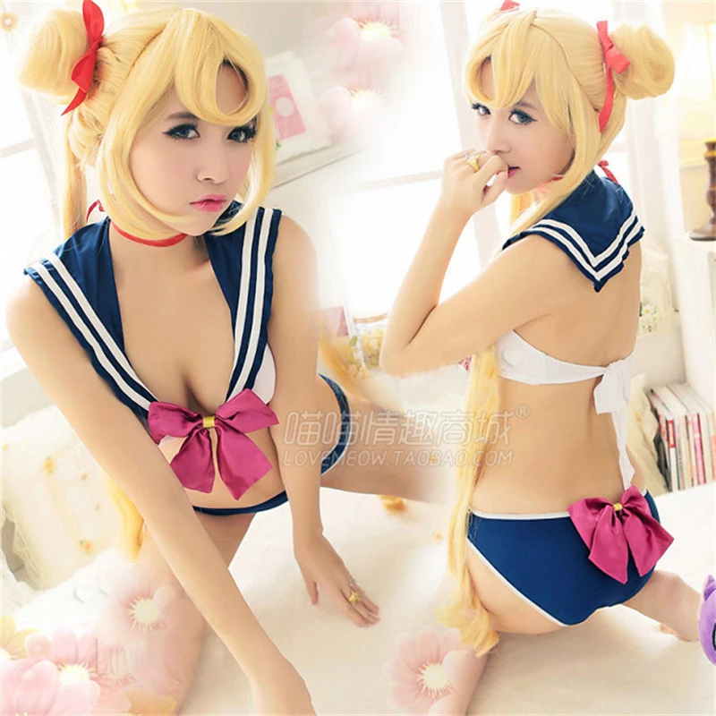 Sexy Women Girls Anime Sailor Mooon Cosplay Costume For Ladies Tsukino Sex Waist Training Corsets Brief Bar Cos Set Fashion