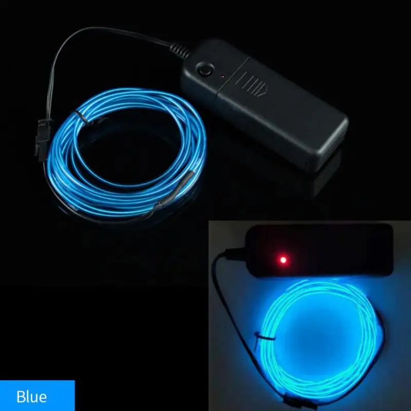 1m Glow EL Wire Neon Cable For Christmas Dance Party DIY Costumes Light AA Battery USB Control Lamp 2.3MM Rope LED Strip