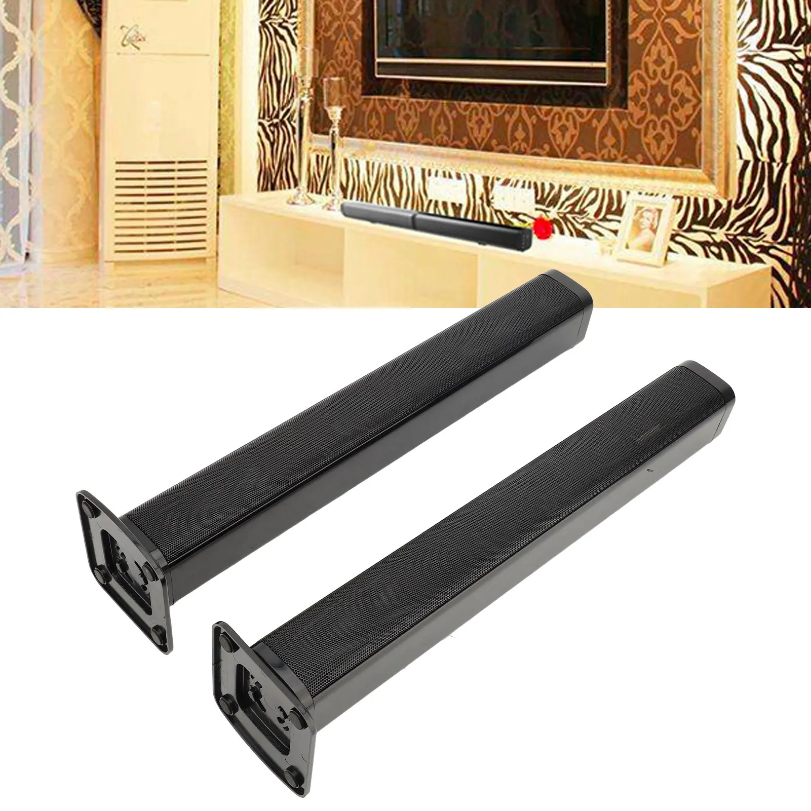 Home Theater Soundbar 2 in 1 Separable Soundbar Bluetooth TV Speaker Wall Mounted with HD Multimedia Cable for Home Theater