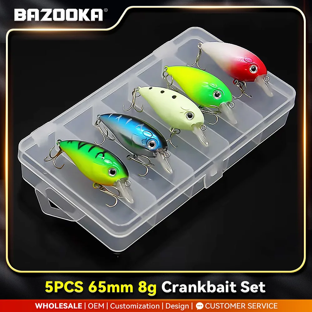 بازوكا كرانكبيت الصيد إغراء مجموعة العائمة الطعم الصلب كرنك البلاستيك صغير المتذبذب الصلب الكرة البلمة التصيد باس بايك الشتاء #1