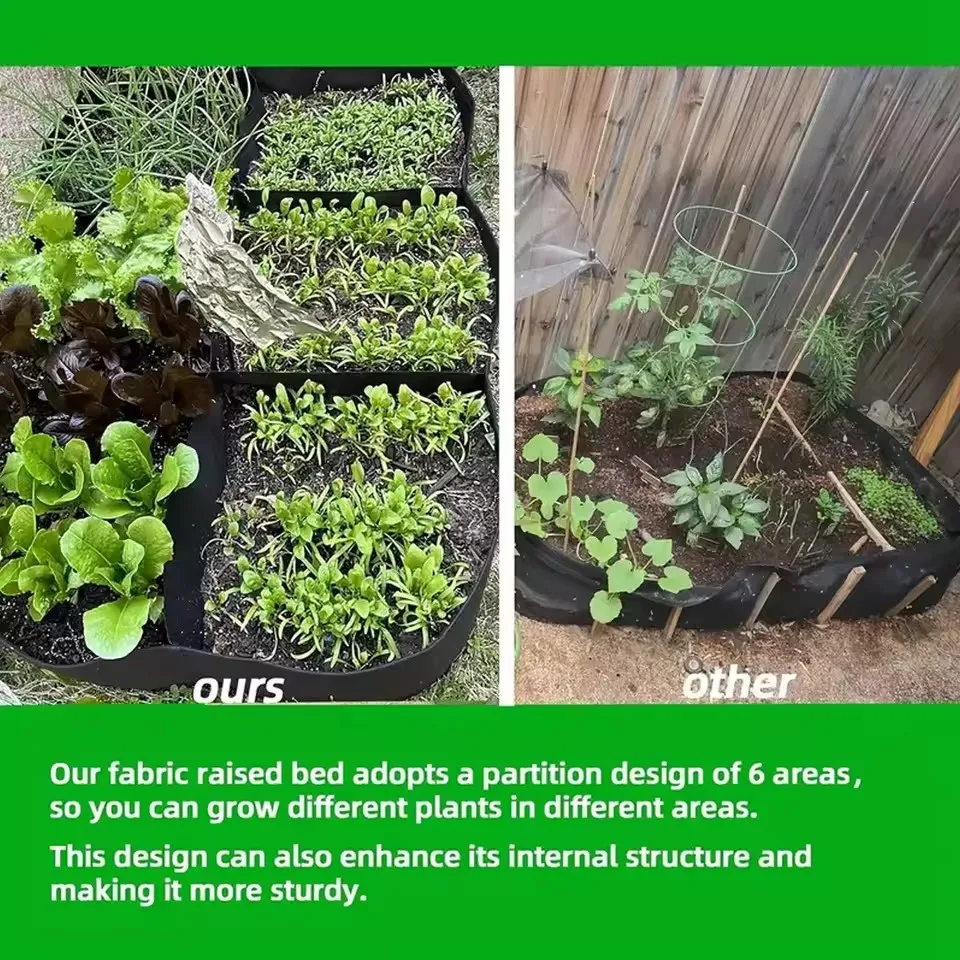 حقيبة زراعة الحديقة متعددة المشدات ورأى حقيبة النمو مستطيل زراعة أصيص زرع الخضار الطماطم البطاطس زراعة الحاويات النبات #4