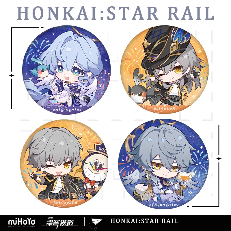 Games Honkai Star Rail Sunday Robin Stelle Caelus Autumn Celebration Series 58mm Button Pin Cartoon Brooch Badge Bag Gift