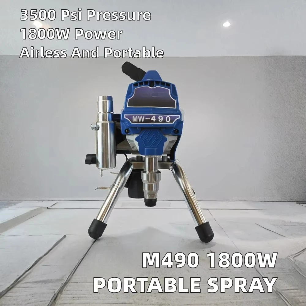 M490 1800W 220V Electric Industrial Grade Airless Paint Spray Machine High Pressure Airless Paint Sprayer