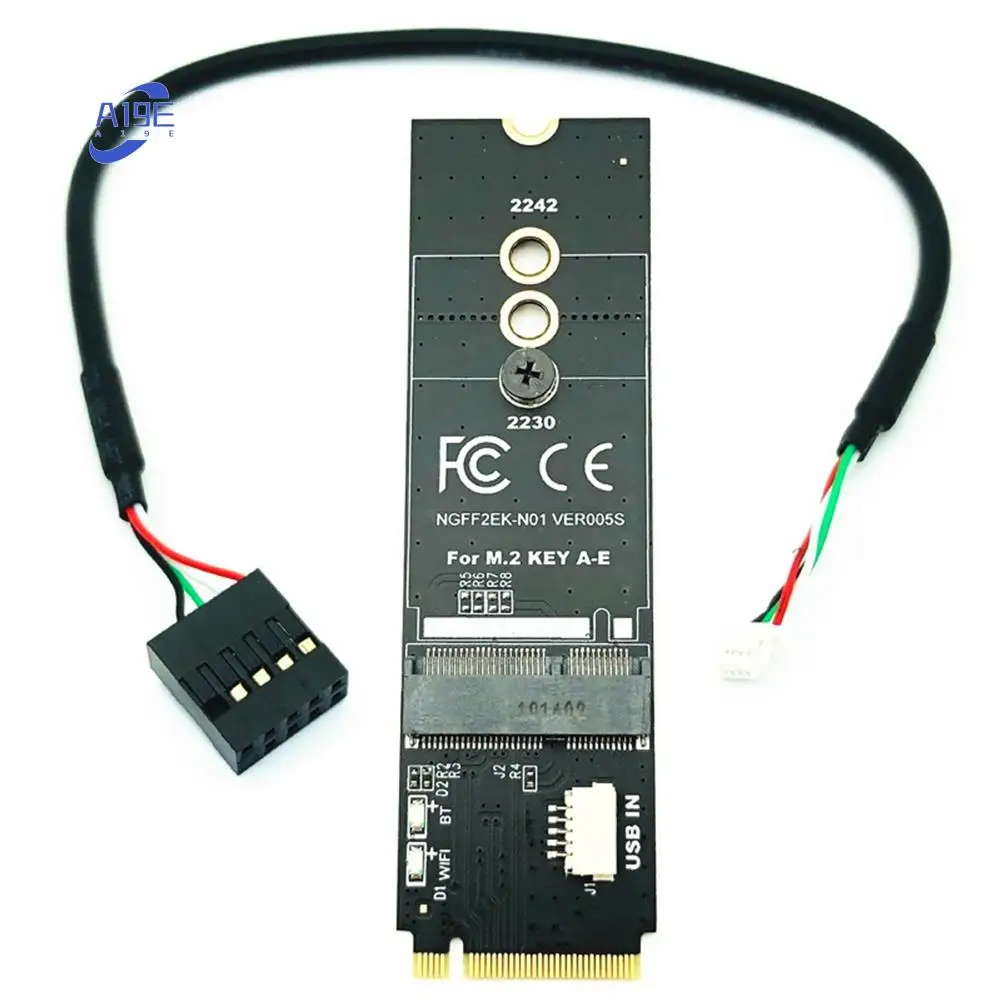 

A19E-1 Set M.2 KEY-M к KEY A-E/E Riser Card, черный для модуля беспроводной сетевой карты M.2 NGFF PCIE Protocol