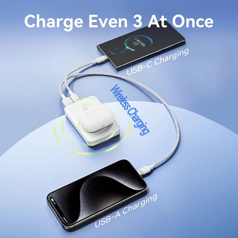 Vention 10000mAh Power Bank Magnetic Portable PD 22.5W Wireless Fast Charging Mini PowerBank for iPhone 15 Pro Max 14 13 12 X 8