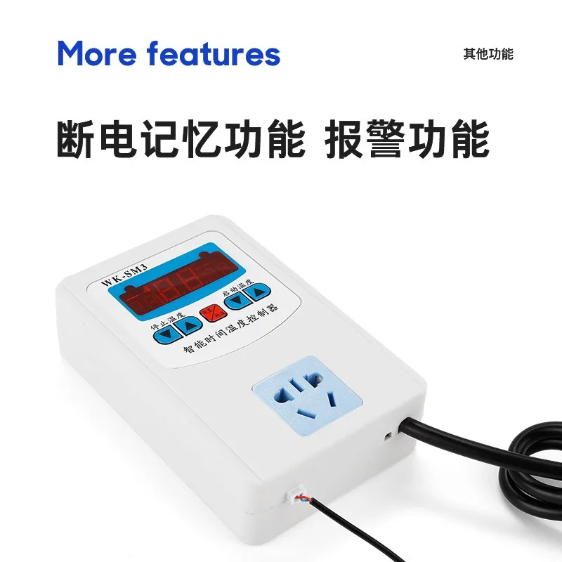For Digital Intelligent Temperature‑Humidity Controller With Power Socket, Adjustable Thermostat Induction, Support