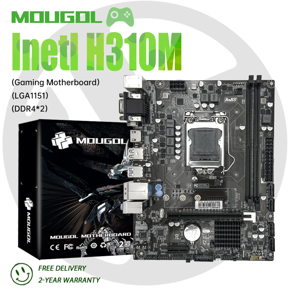 

Игровая материнская плата MOUGOL H310M LGA1151, поддерживает процессор 8/9 поколения, двухканальный DDR4 2666 МГц M.2 NVME SSD, настольный компьютер