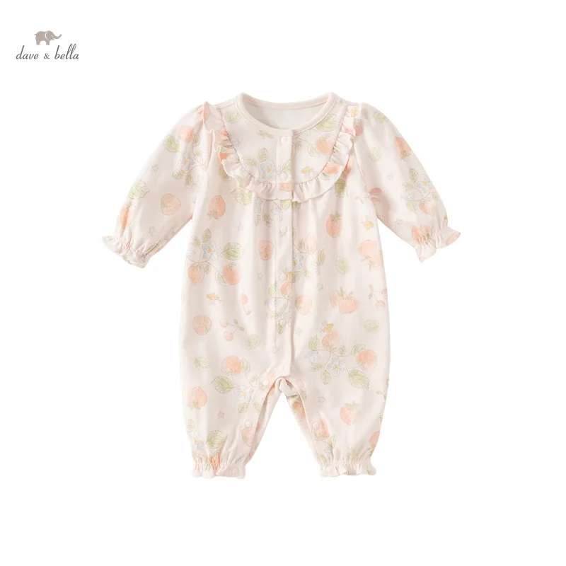 Dave Bella Baby Jumpsuit Romper Newborn Creeper 2024 Spring New Girls Romper Casual Fashion Sweet Lovely Gentle DB1248273