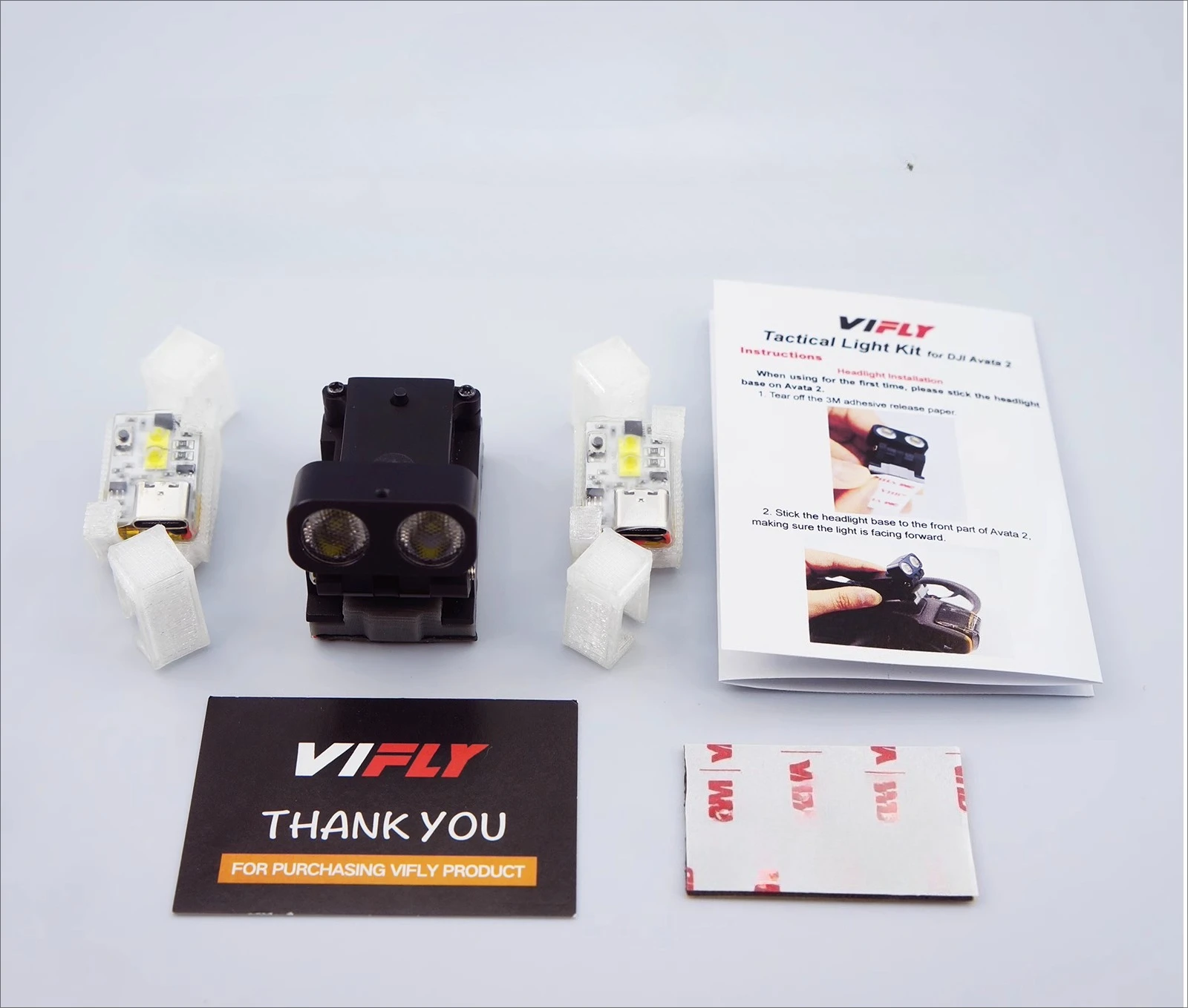 VIFLY Search Light Kit LED Spotlight Auxiliary Lighting Set For DJI Avata 2 FPV Drone Night Flight
