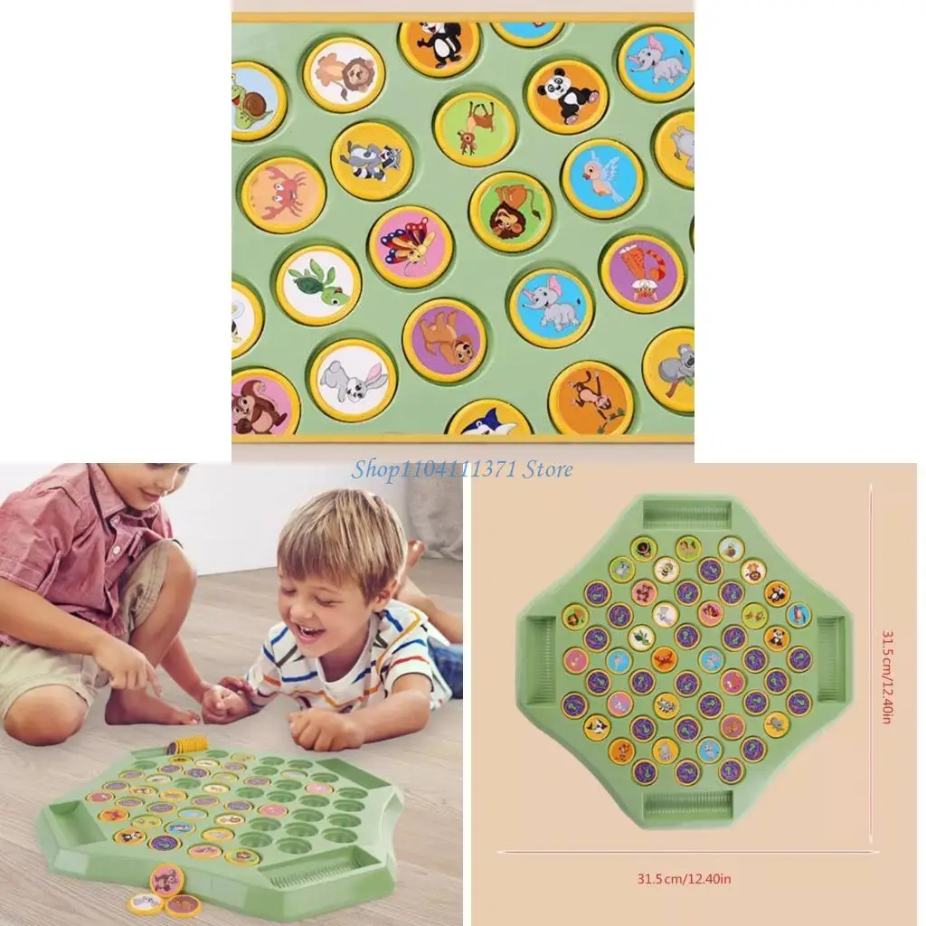 P9FC Animal Fruit Flipping Cognitive Memoria Cognitiva Juego tablero Padre-Hiñón Interactivo Memoria juguete Ajedrez a