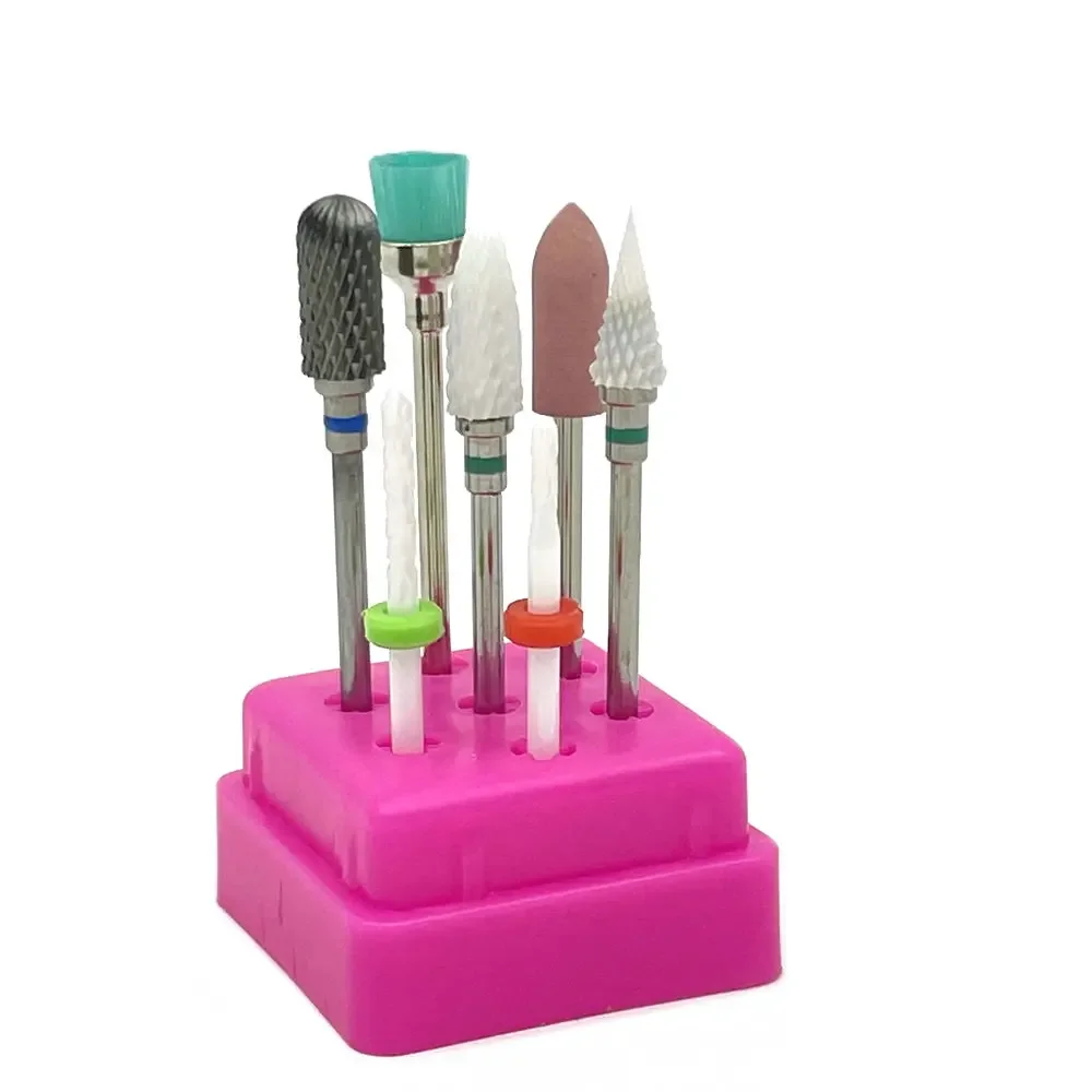 7 個フライスカッターマニキュアセットセラミックネイルドリルビット電気ドリルマニキュアマシンペディキュアトウモロコシコランダム