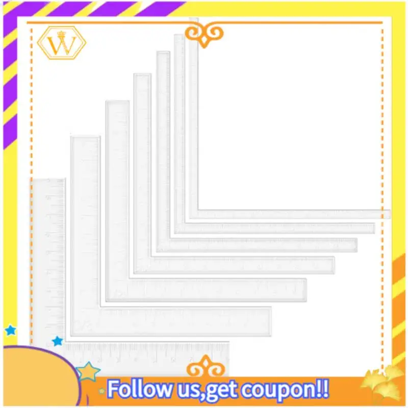 A01K-7Pcs/Set Paper Card Corners Helpers Positioning Tools Kit Scrapbooking Acrylic Rulers To Make Lining Up Card Layers Set