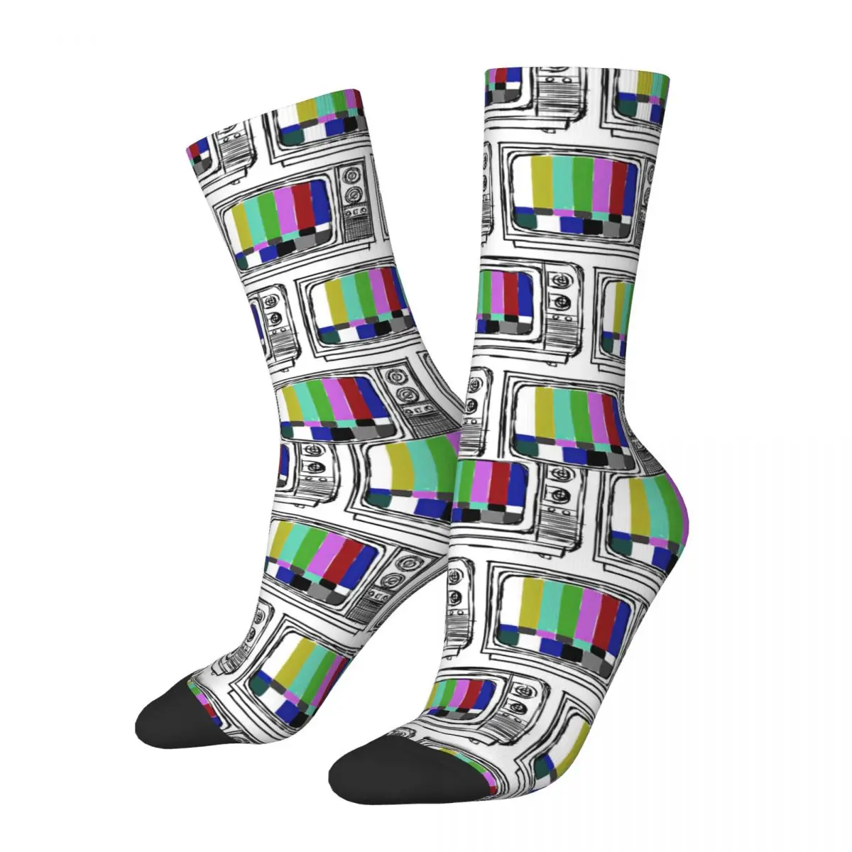 Seamless Television Sketch Style Adult Socks,Unisex socks,men Socks women Socks