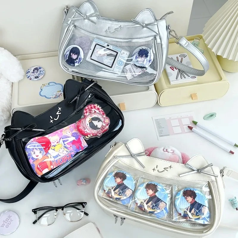

Cat Ear Ita Bolsos Mujer Transparent Bag Crossbady Sac Femme Underarm Shoulder Bags for Woman Commuter Portable Bolso