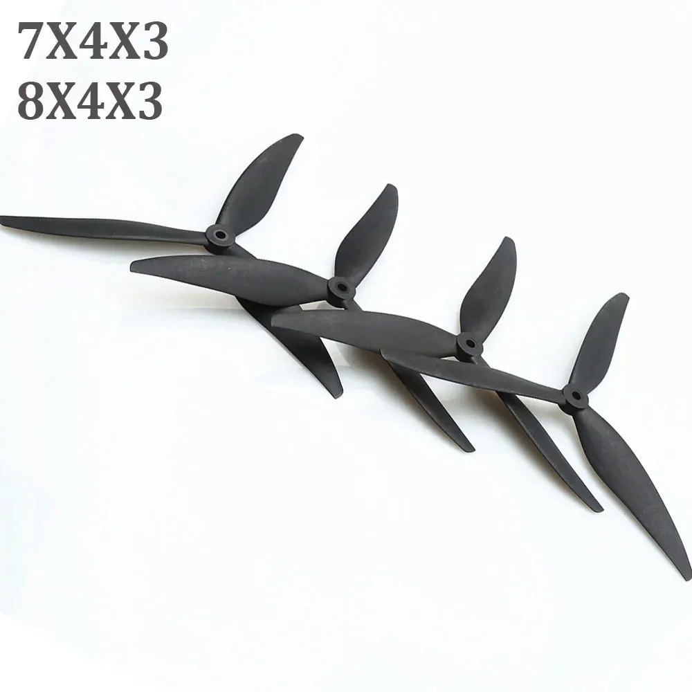 2Pairs Tracker 7X4X3 8X4X3 7040 7inch 8040 7inch 3 blade/tri-blade Propeller Fiberglass nylon for 7inch 8inch FPV RC Drone