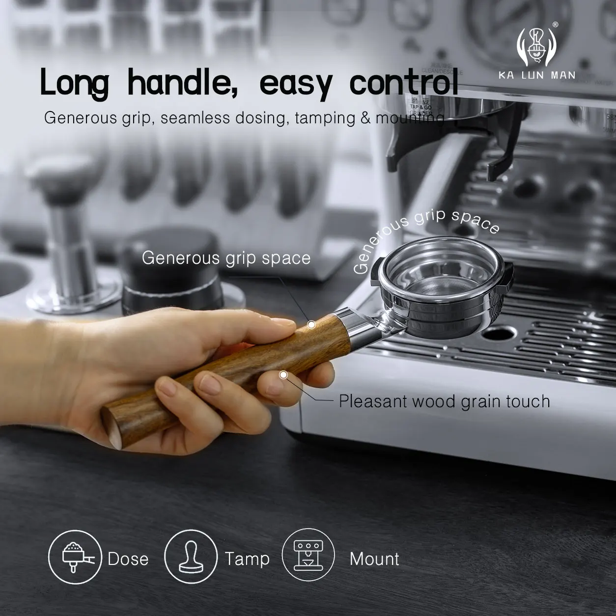 58mm 2‑Lugs Bottomless Portafilter, Flat Base No Tamping Stand Needed, Naked Visual Extraction for Bezzera/Astoria  Machine