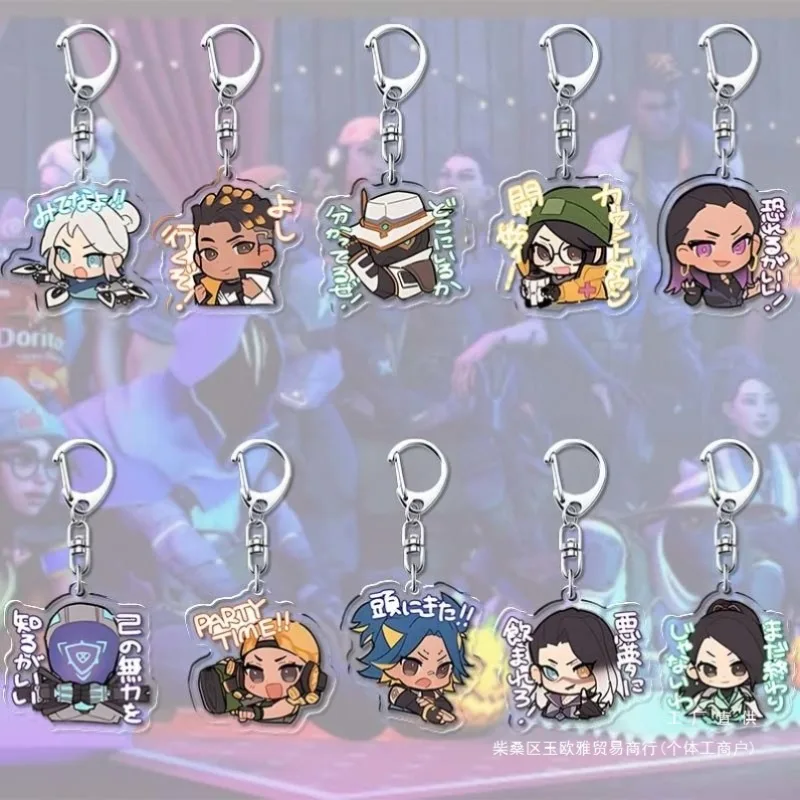 

Valorant Game Peripherals Reyna Jett Figure Acrylic Keychain Pendants Collections Accessories Toy Keyring Boys Gifts