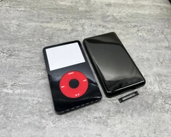 black front faceplate back case housing red clickwheel black center button for iPod 5th gen video 30gb 60gb 80gb