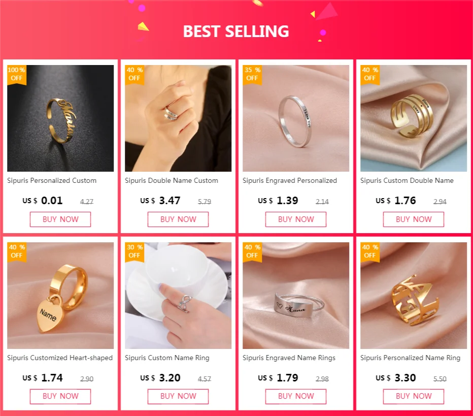 Sipuris Doppel-Namensring Personalisierter Namensring aus Edelstahl Zwei Namen Verstellbarer Personalisierter Damenring Einzigartiger Schmuck – Detail 1