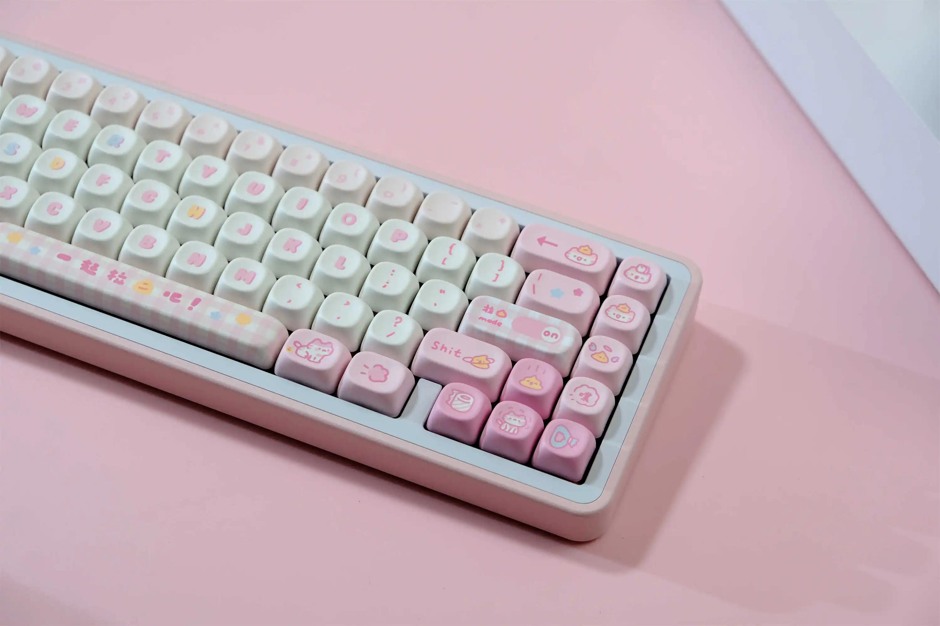 Poop cat-teclas personalizadas para teclado mecánico, teclas PBT de 126 teclas, MOA Profile DYE-SUB