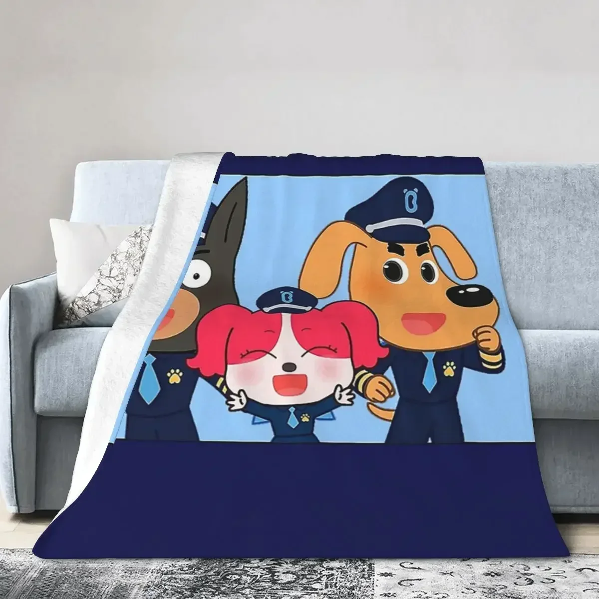 

Sheriff Labrador Throw Blanket Soft Warm Plush Flannel for Bed Living Room Picnic Travel Home Couch