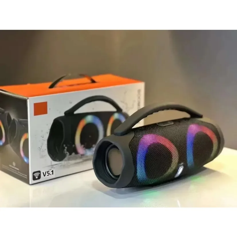 RGB ضوء ملون محمول مقاوم للماء 100 واط عالية الطاقة سمّاعات بلوتوث مضخم صوت لاسلكي ستيريو مضخم صوت محيطي بوم بوكس