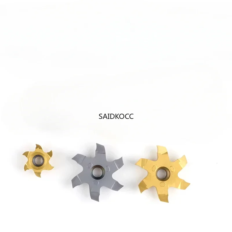 SAIDKOCC T slot trapezoidal whirlwind milling cutter blade hexagon cnc depth grooveing six-sides inserts cutting tool holder