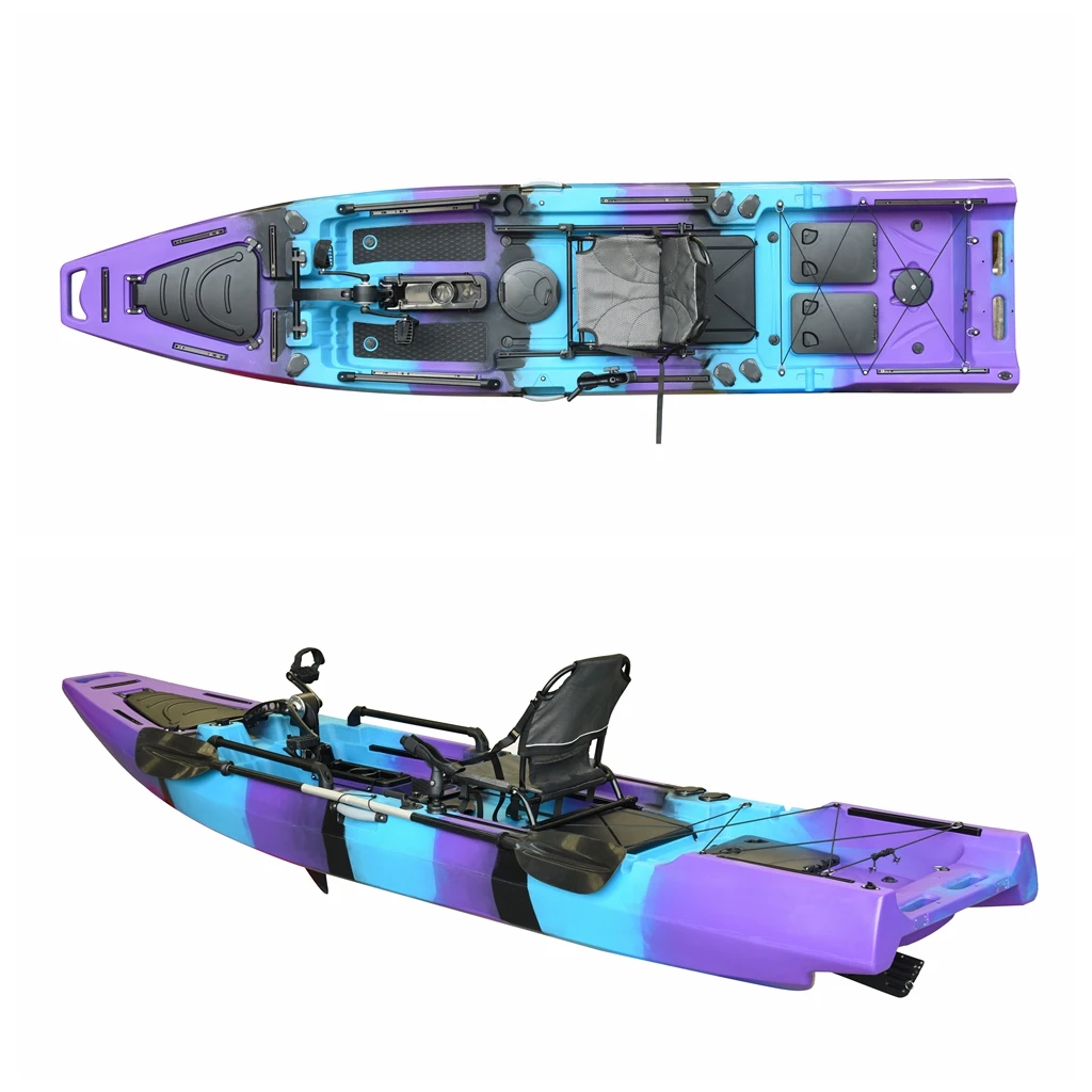 

Vicking 3.8 Meter Single Kayak Sit on Top Fishing Kayak Rowing Boat Sea Kayak with Electric Motor and Pedal Drive