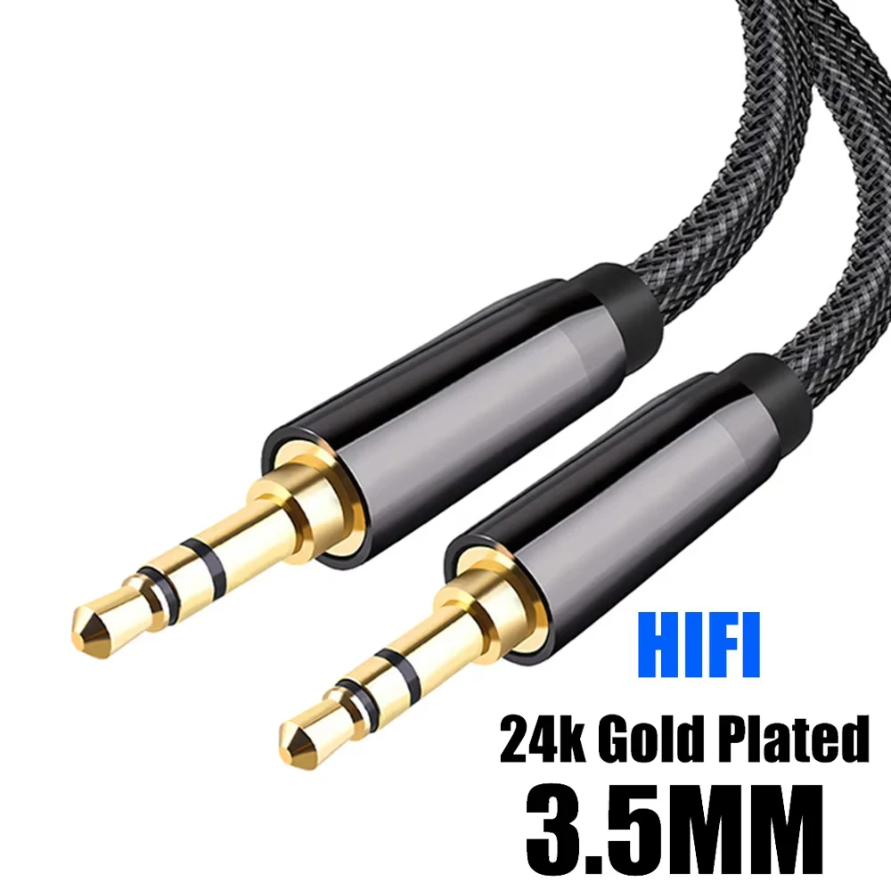 3.5mm To 3.5 mm Aux Cable TRS For Mobile Phone Headphones Car HIFI Music Stereo Sound Jack Auxiliary Audio Cord 1m 1.5m 2m