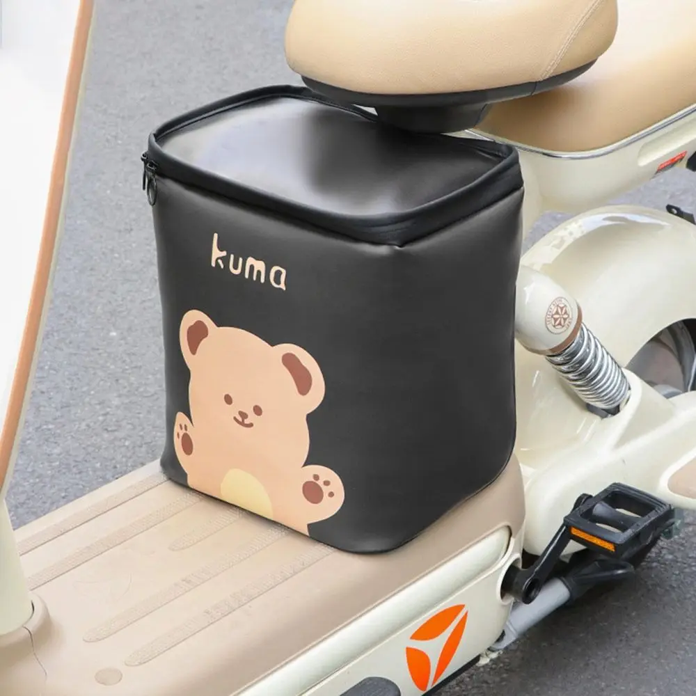 

Сумка для электромобиля с милым медведем и принтом, большая вместительная съемная батарея, сумка для хранения автомобиля, водонепроницаемая передняя сумка для хранения